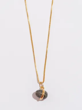Olivia Labradorite Egg Pendant Necklace
