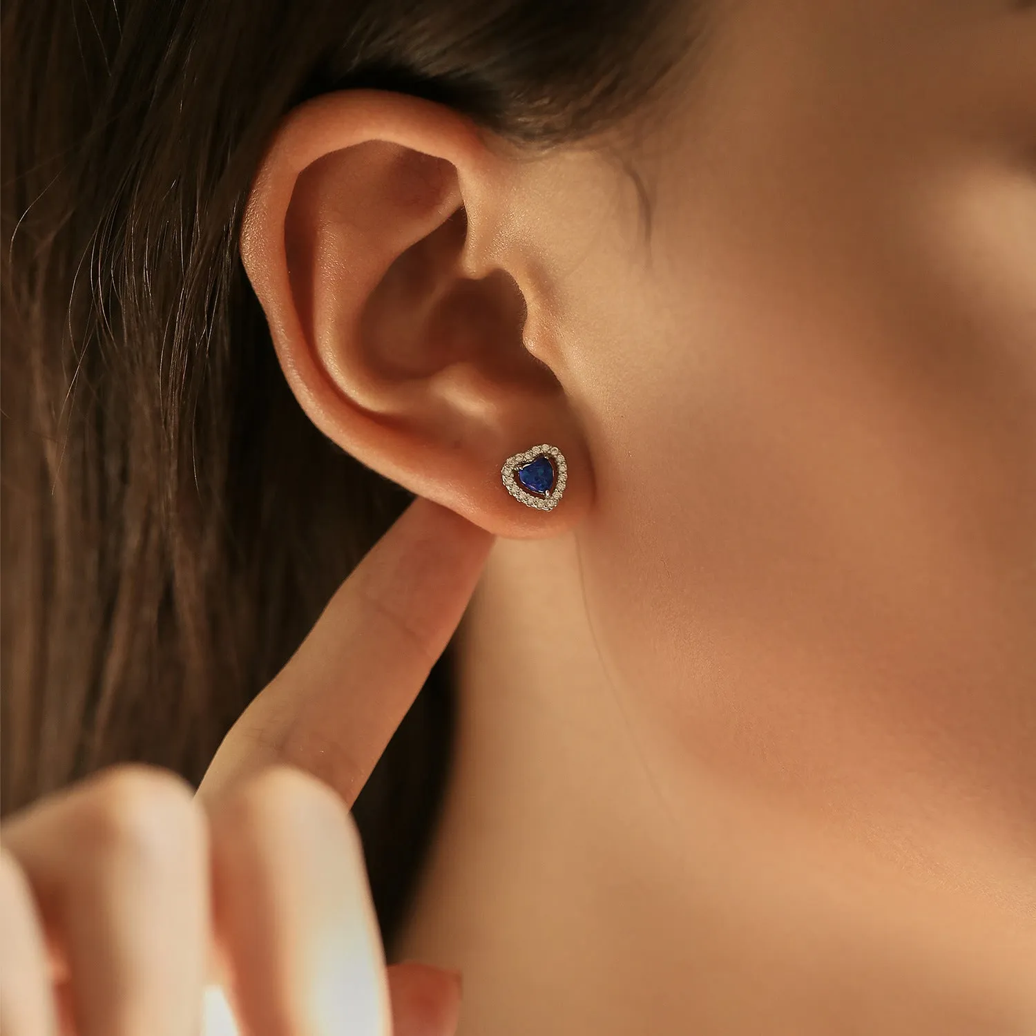 Opal and Zircon Sterling Silver Love Earrings for Women - Elegant and Luxurious