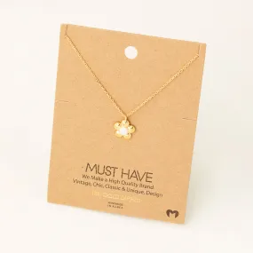 Opal Flower Pendant Necklace