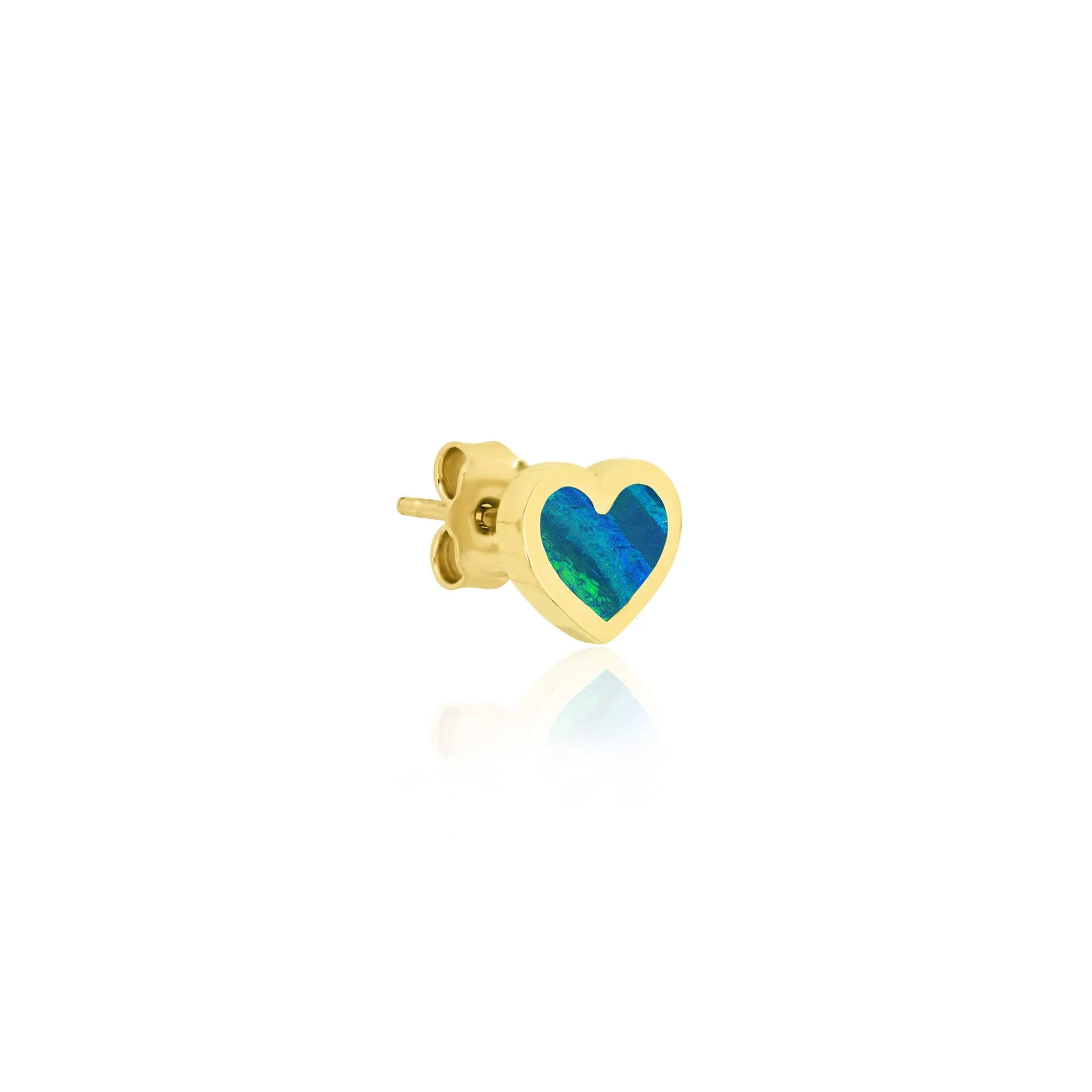 Opal Inlay Heart Studs