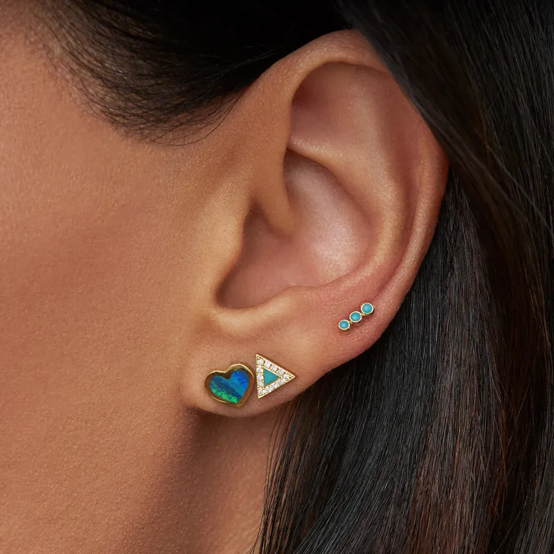 Opal Inlay Heart Studs