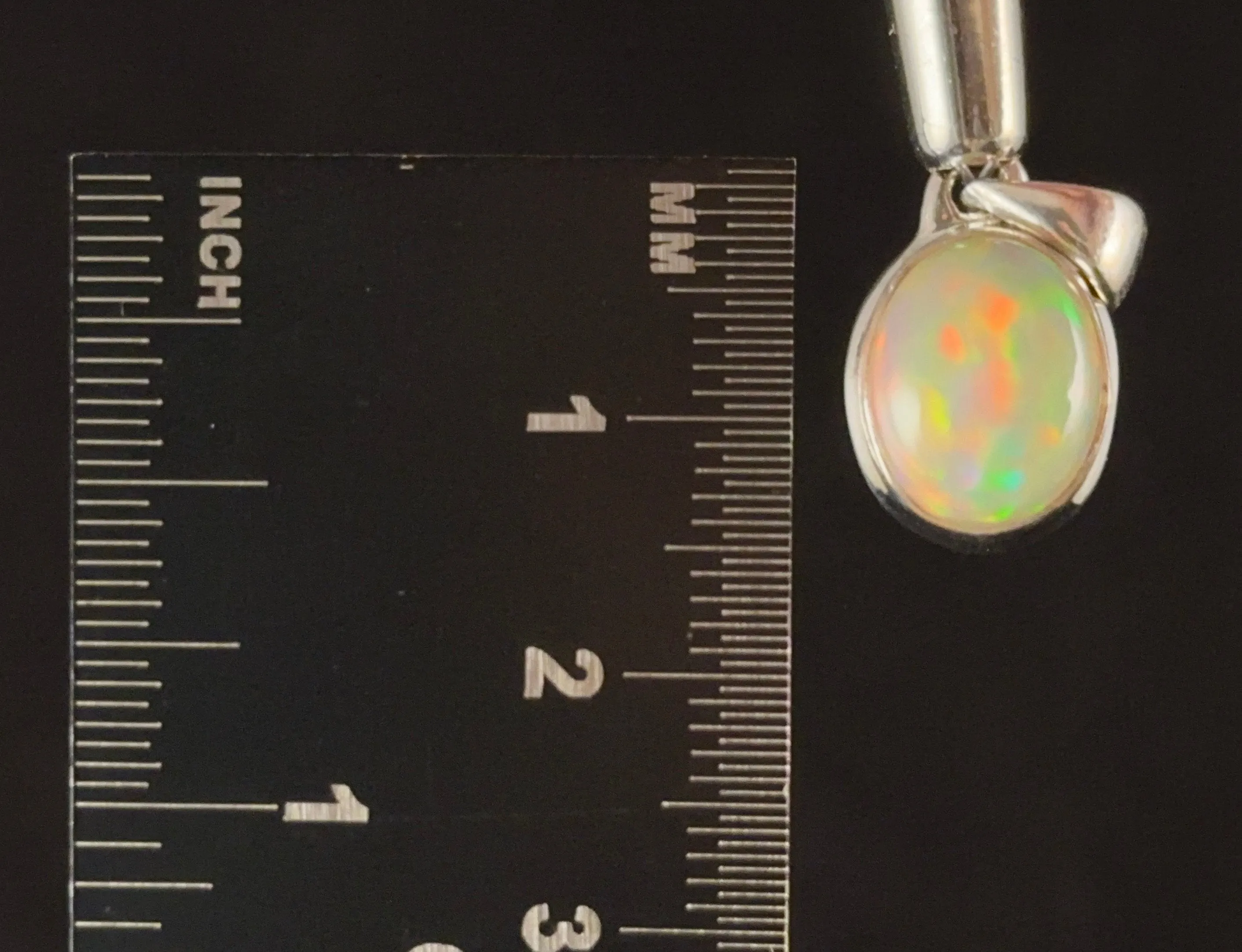 OPAL Pendant - Sterling Silver - Birthstone Jewelry, Opal Cabochon Necklace, Welo Opal, 54374