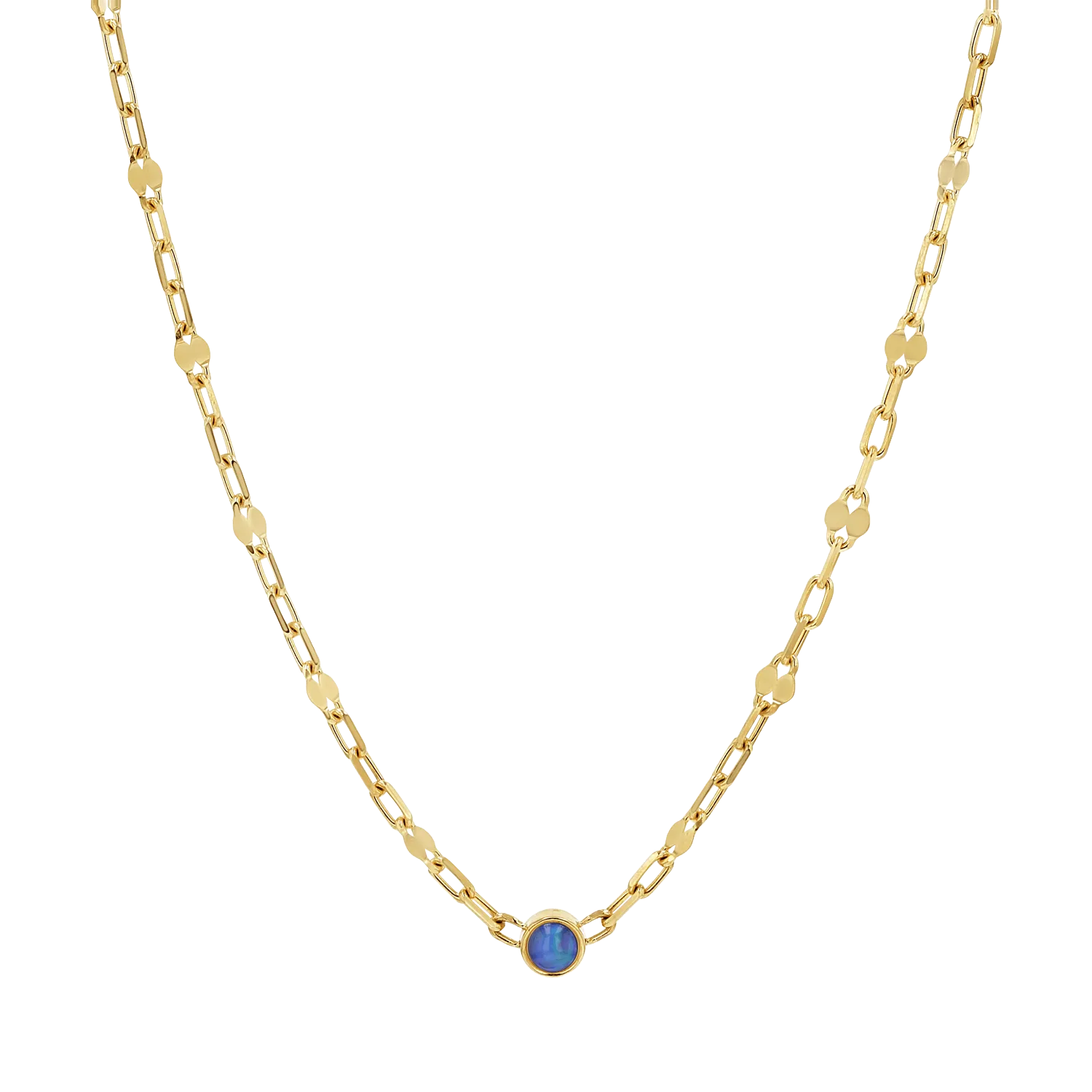 Opal Solitaire Sequin Necklace