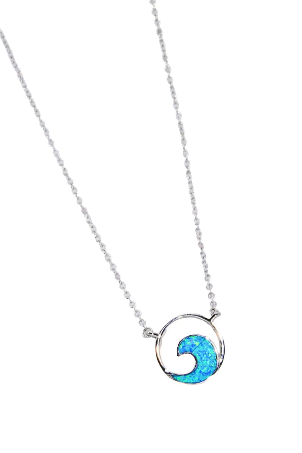 Opal Wave Pendant Necklace
