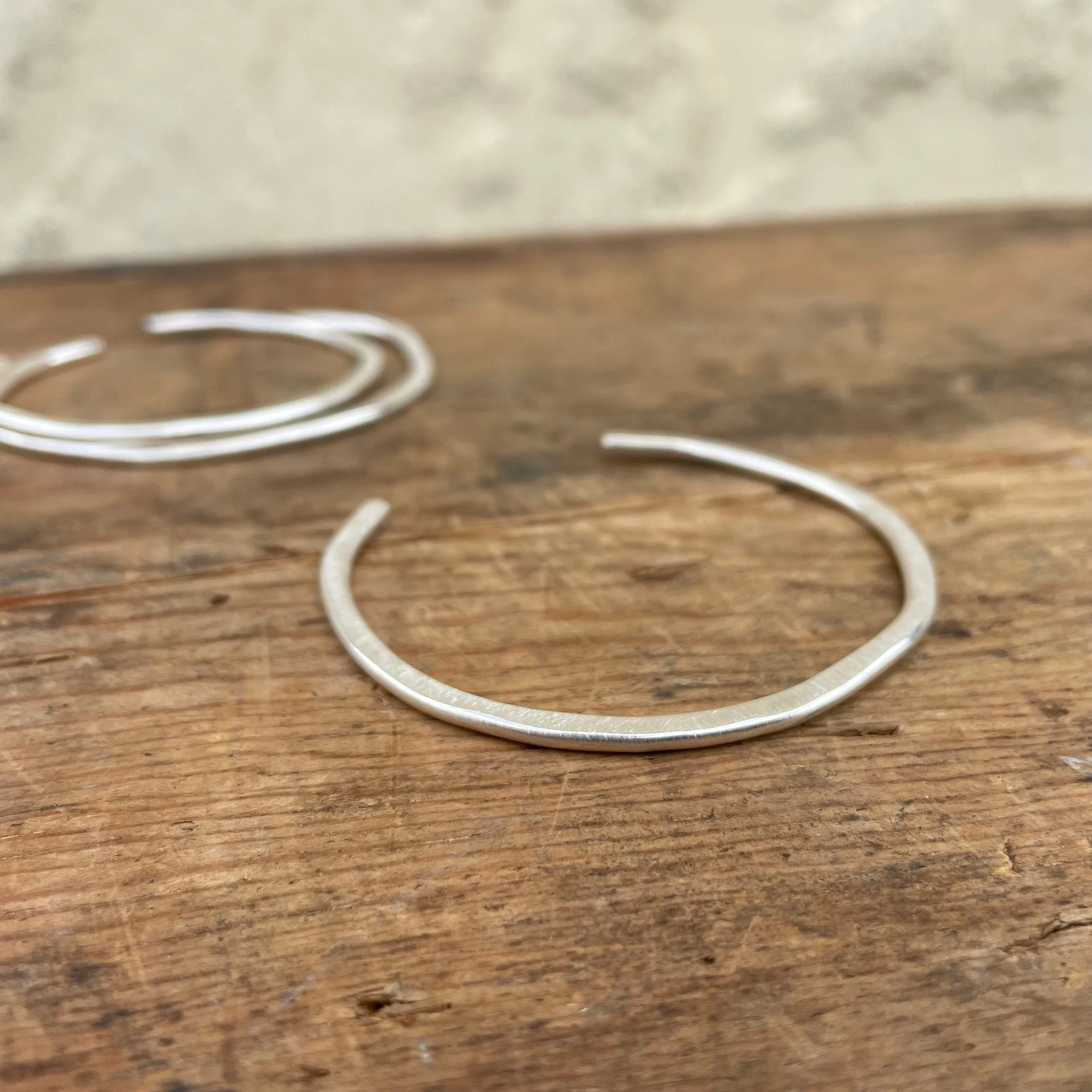 Open Silver Wonky Cuff by Ashley Procopio