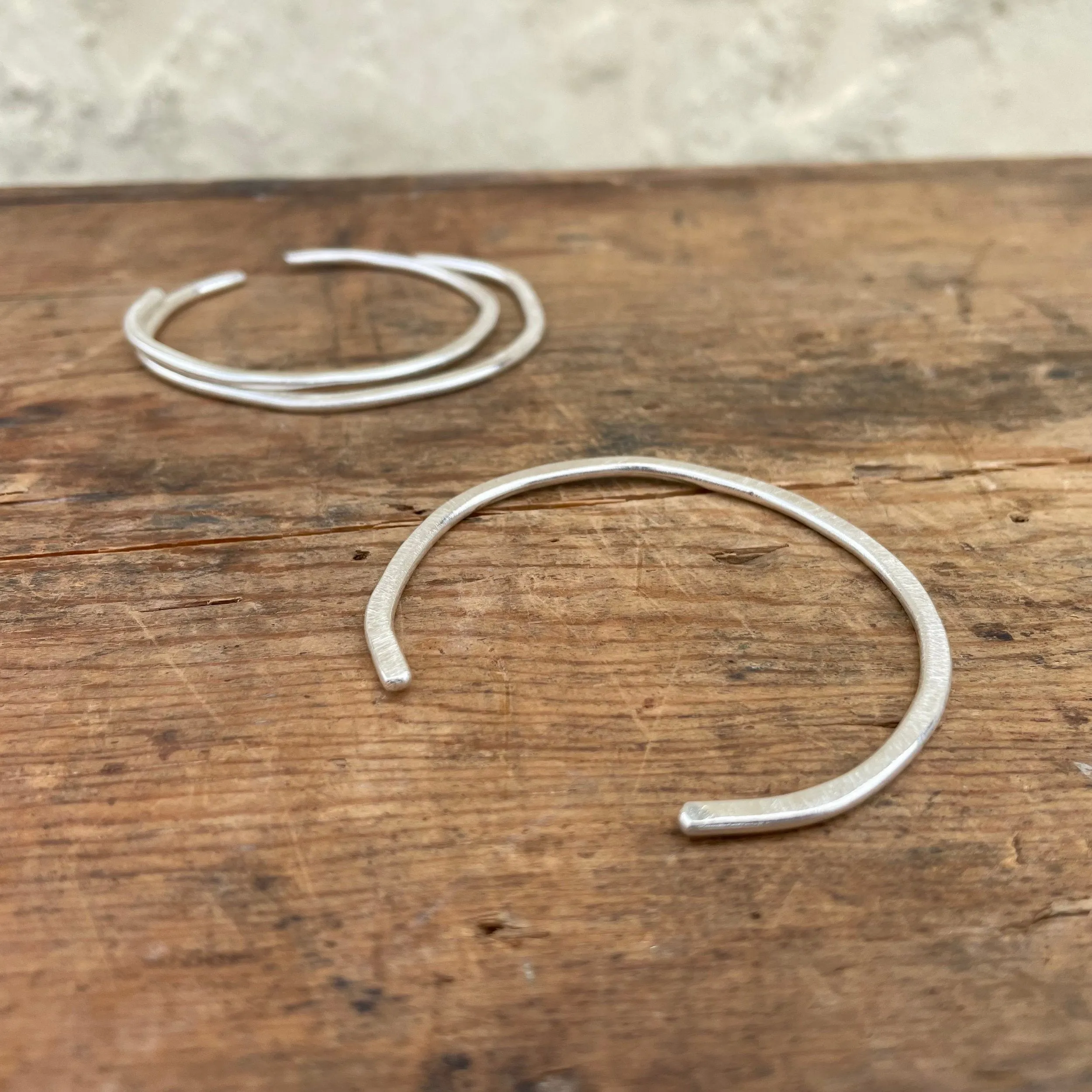 Open Silver Wonky Cuff by Ashley Procopio