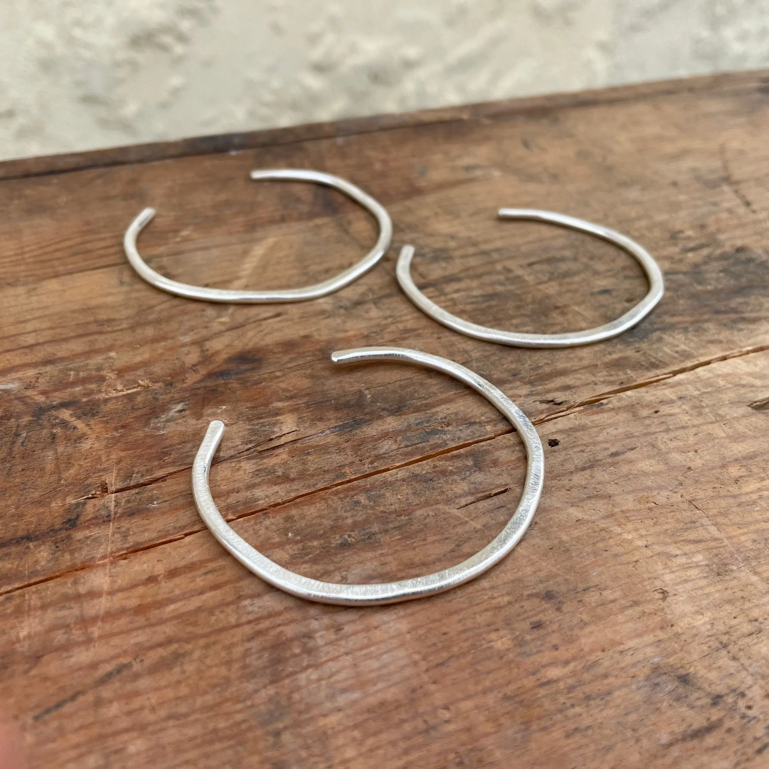 Open Silver Wonky Cuff by Ashley Procopio
