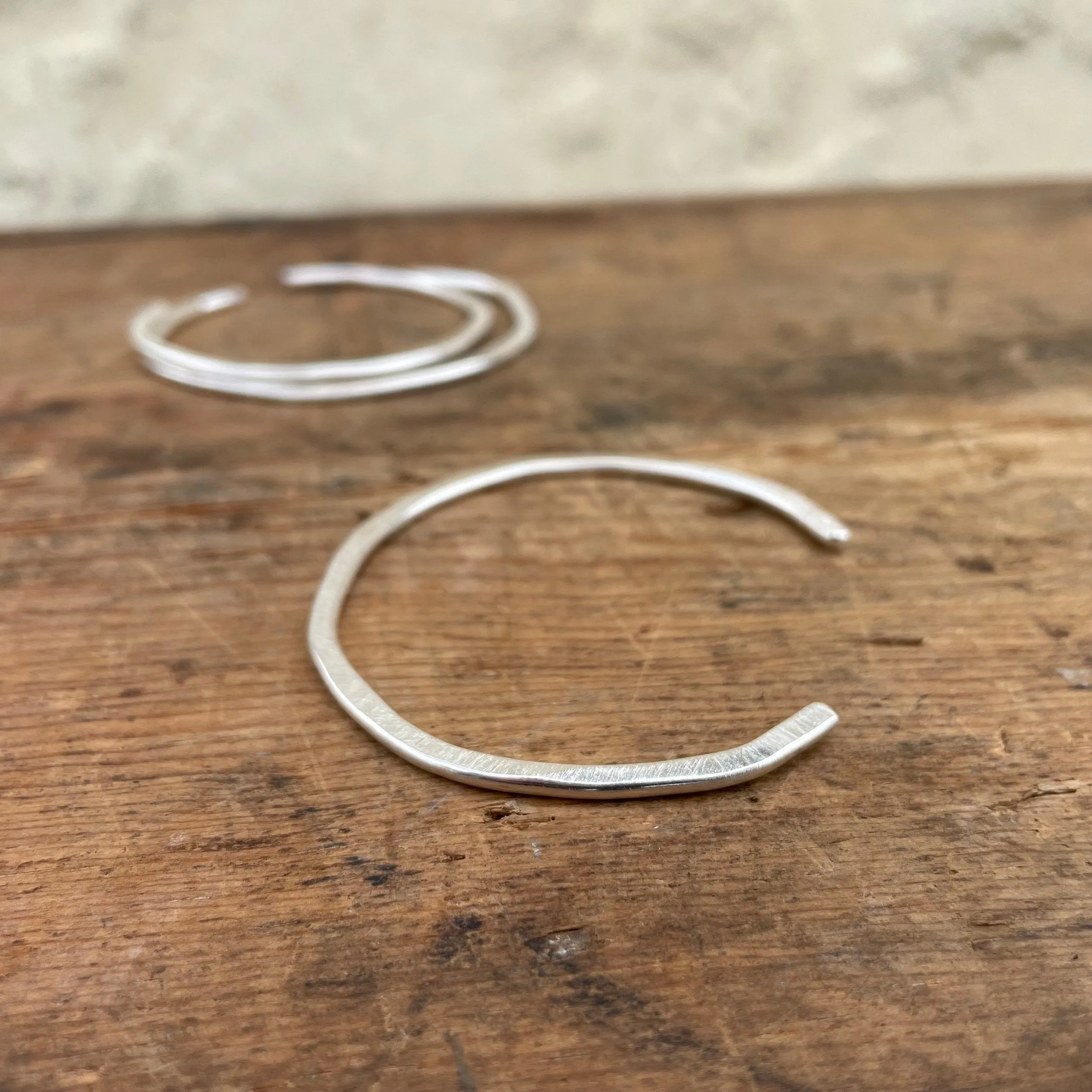 Open Silver Wonky Cuff by Ashley Procopio