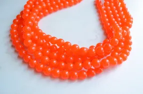 Orange Statement Jade Chunky Multi Strand Statement Necklace - Alana