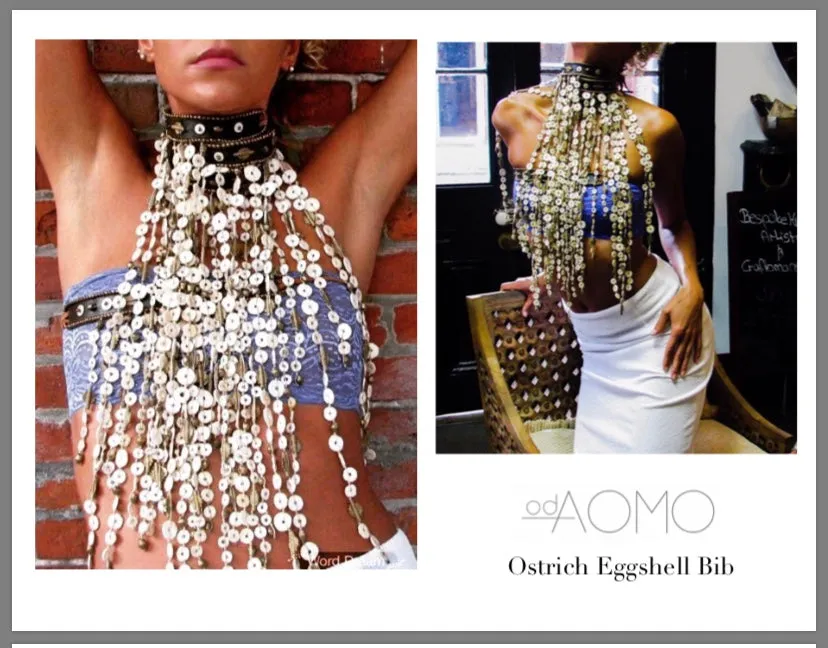 Ostrich Eggshell Bib Neckpiece