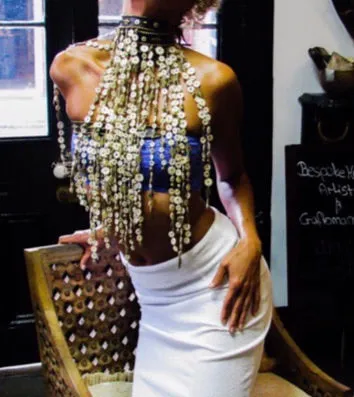 Ostrich Eggshell Bib Neckpiece