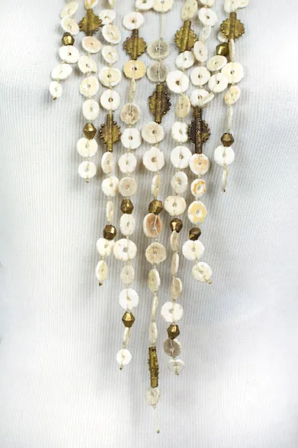 Ostrich Eggshell Bib Neckpiece
