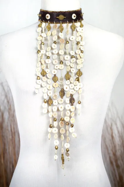 Ostrich Eggshell Bib Neckpiece