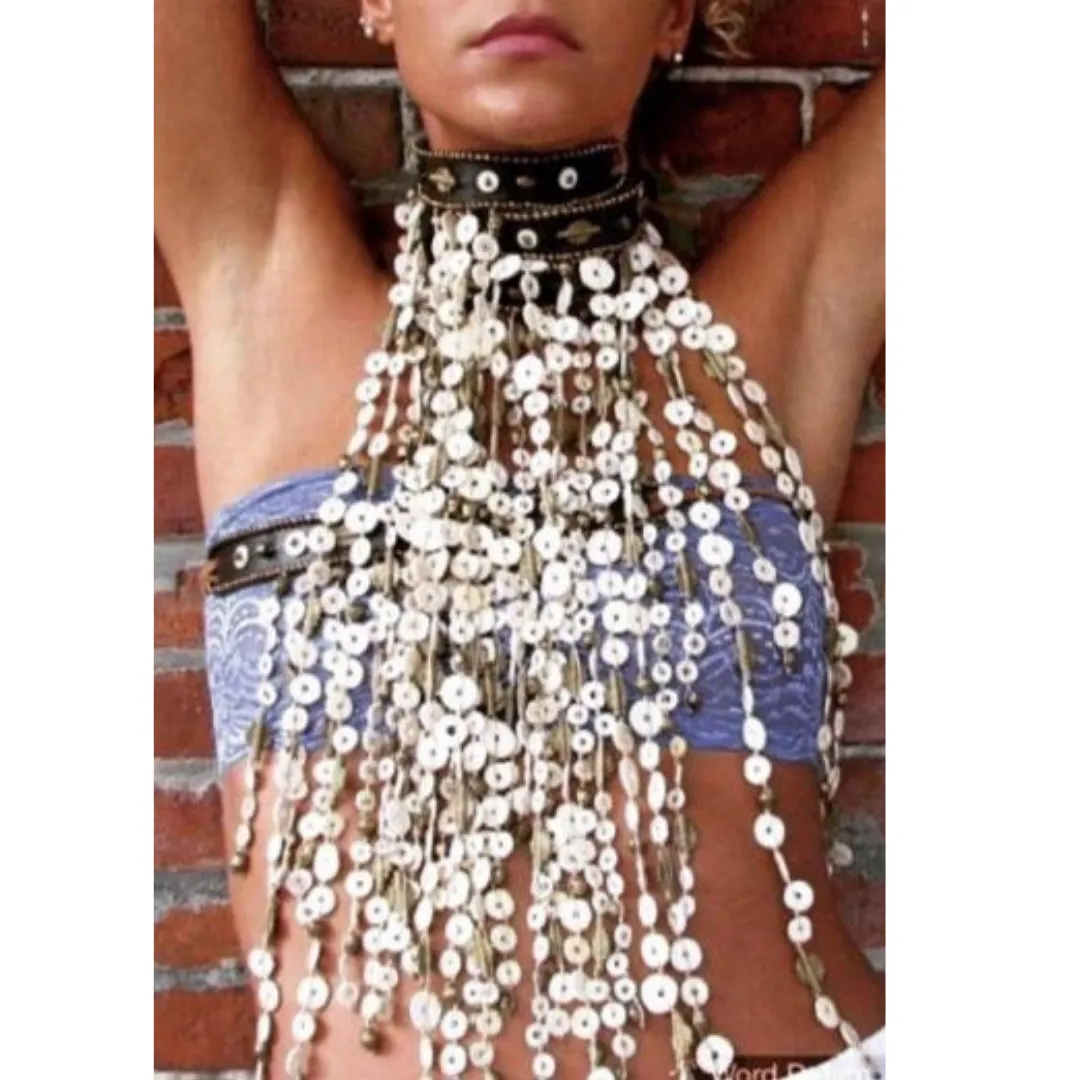 Ostrich Eggshell Bib Neckpiece