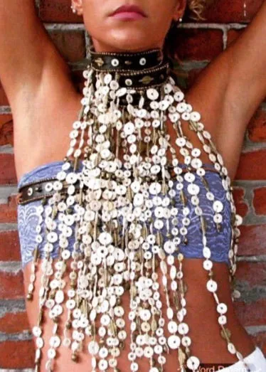 Ostrich Eggshell Bib Neckpiece
