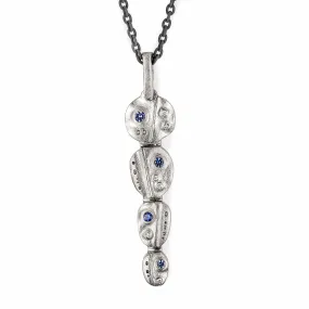 Palladium Cascade Sapphire & Diamond Pendant - M-127ZS