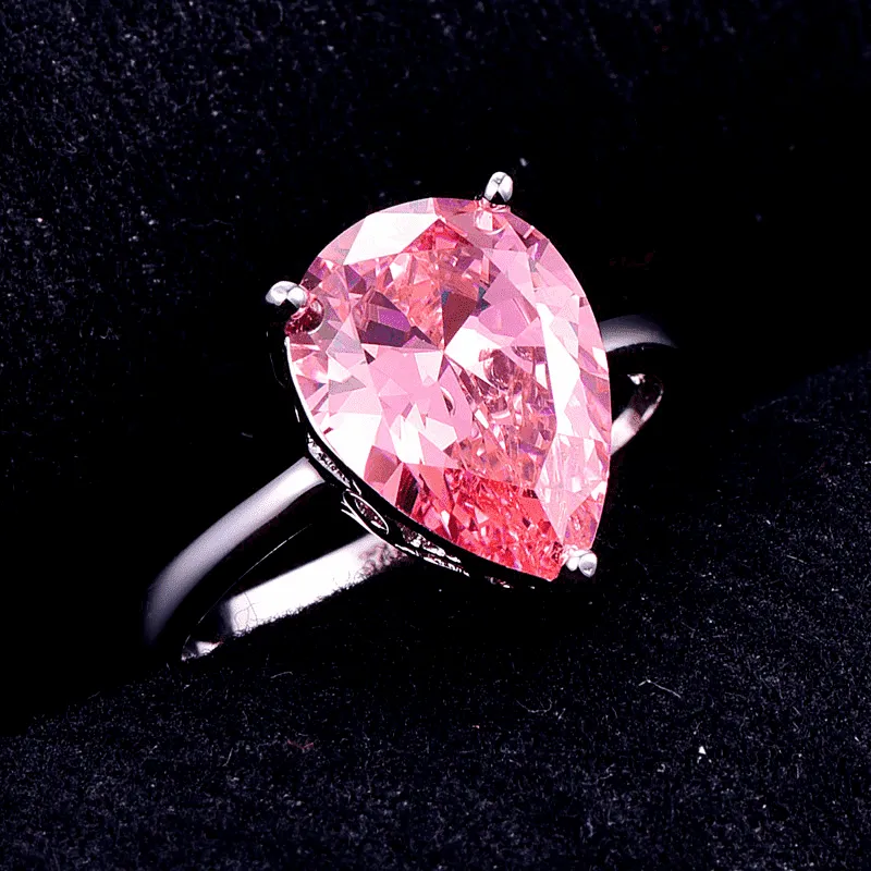 Persian Pink Pear 8.5CT Pink Topaz IOBI Precious Gems Ring