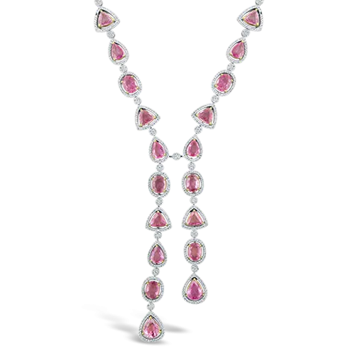 Pink Sapphire & Diamond Necklace