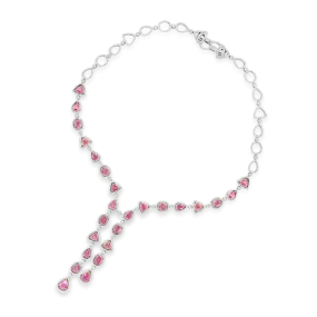 Pink Sapphire & Diamond Necklace