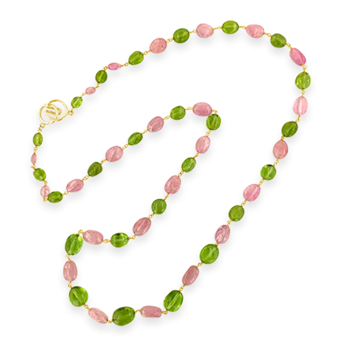 Pink Sapphire & Peridot Necklace