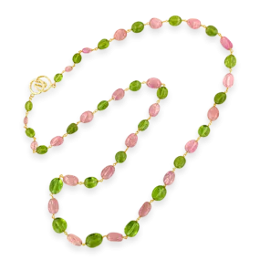 Pink Sapphire & Peridot Necklace