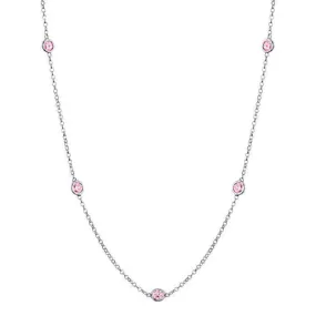 Pink Sapphire Station Necklace
