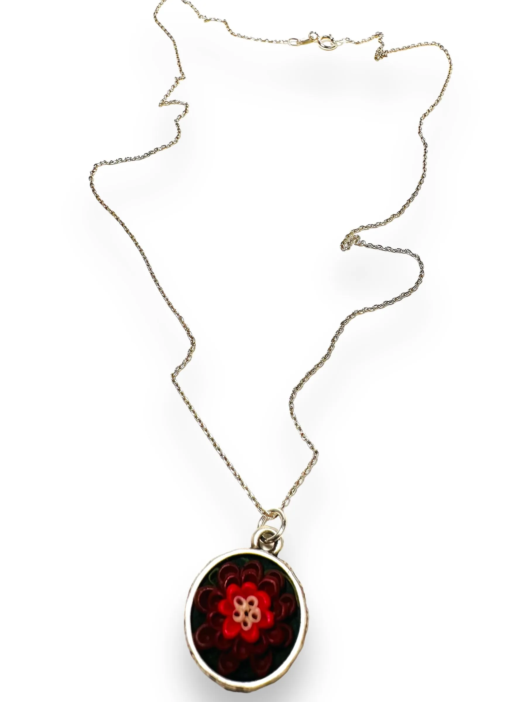 Polymer Clay Floral Sculpted Necklace