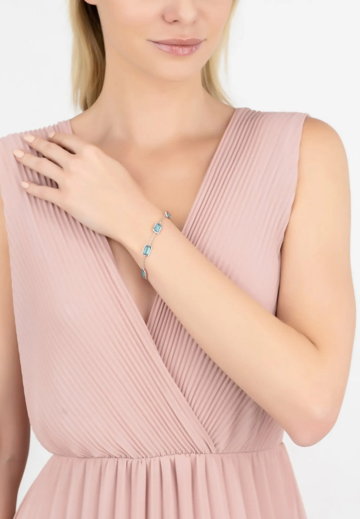 Portofino Bracelet Silver Blue Topaz