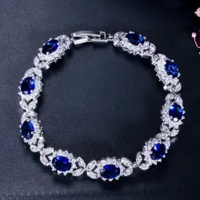 "Eleanor" - Blue Cubic Zirconia Bridal Bracelet