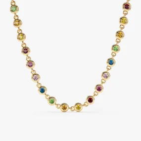 Rainbow Sapphire Tennis Necklace, Petra