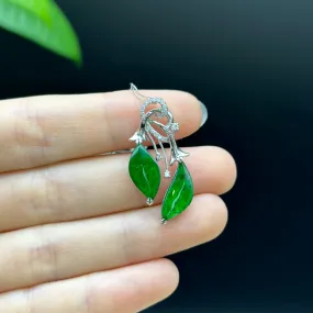 RealJade 18k White Gold Genuine Green Jadeite Jade Pendant