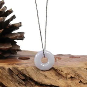 RealJade Co.® "Good Luck Button" Necklace Lavender Jadeite Jade Pendant