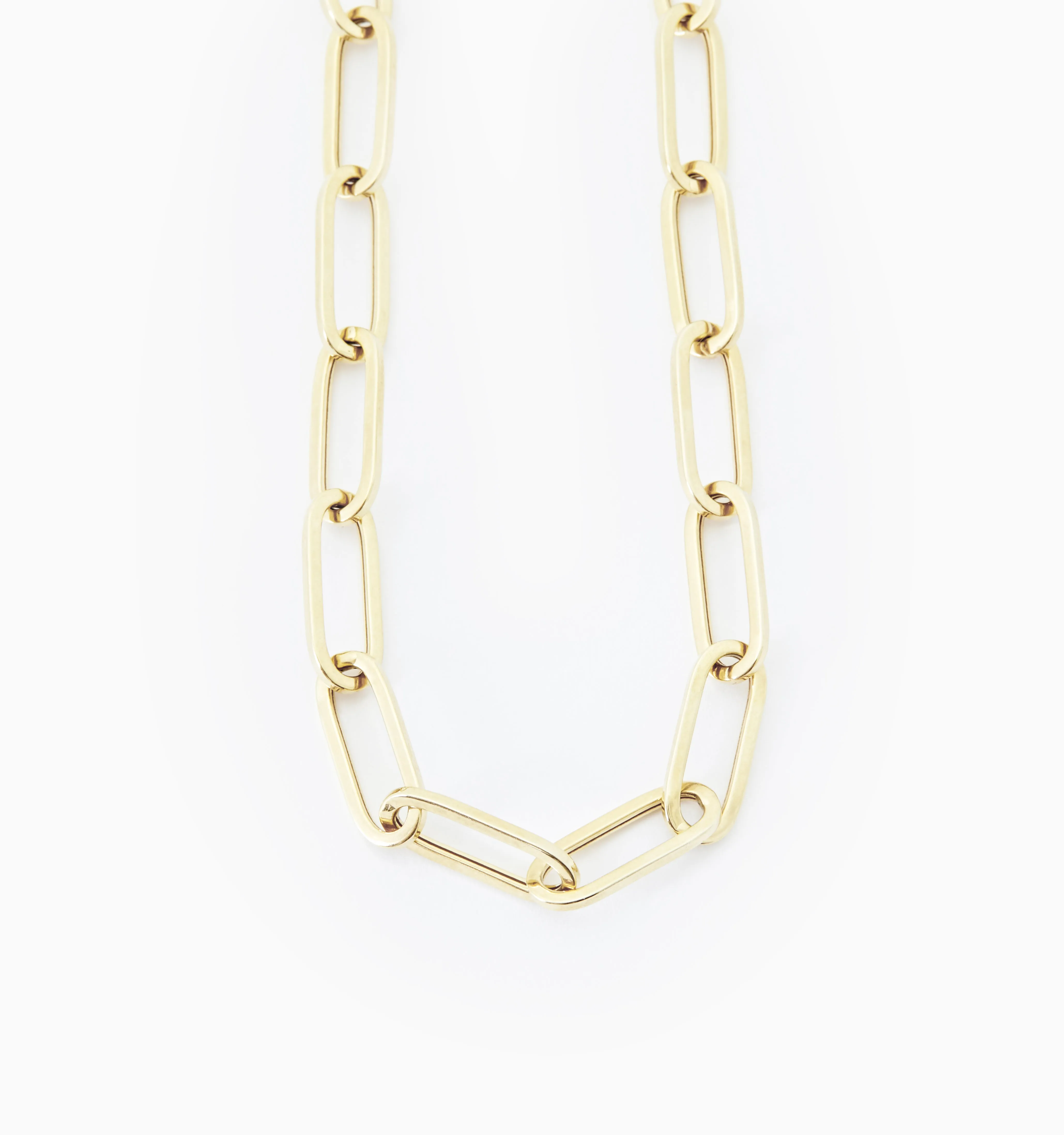 Rectangle Link Chain In 14K Solid Gold