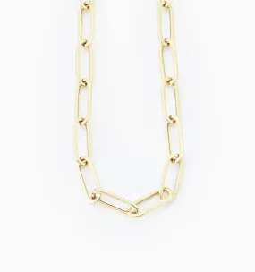 Rectangle Link Chain In 14K Solid Gold