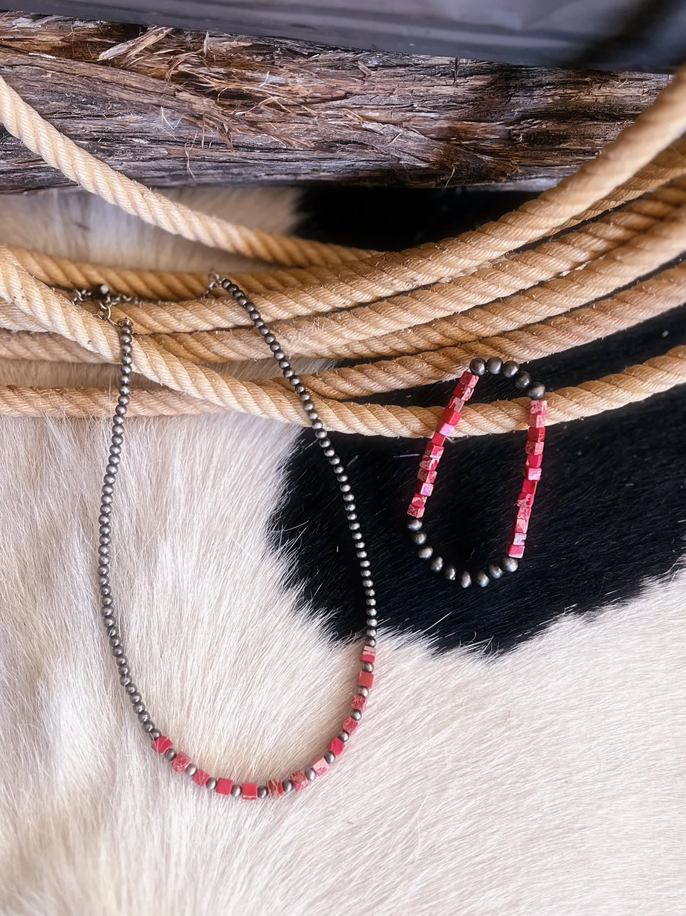 Red Navajo Pearl Gemstone Necklace