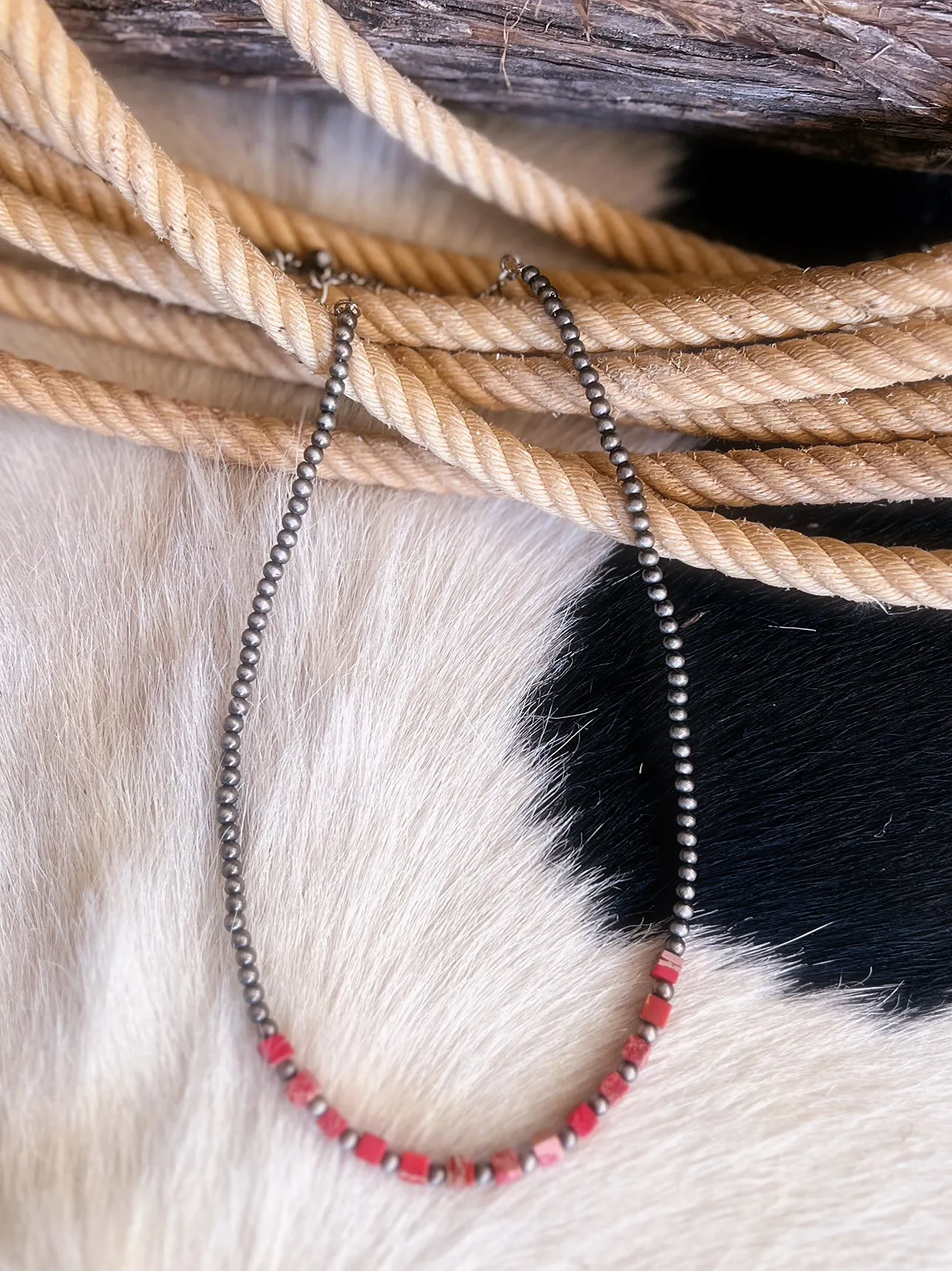 Red Navajo Pearl Gemstone Necklace