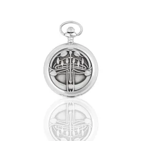 Rennie Mackintosh Eleven Flower Bud Mechanical Pocket Watch In Pewter