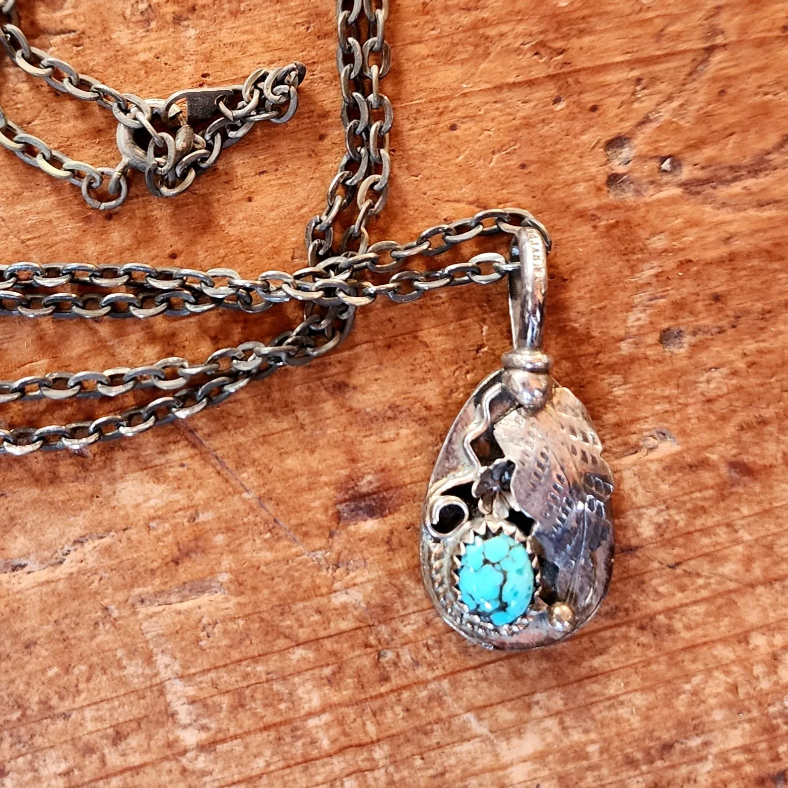 Reversible Navajo Pendant with Chain