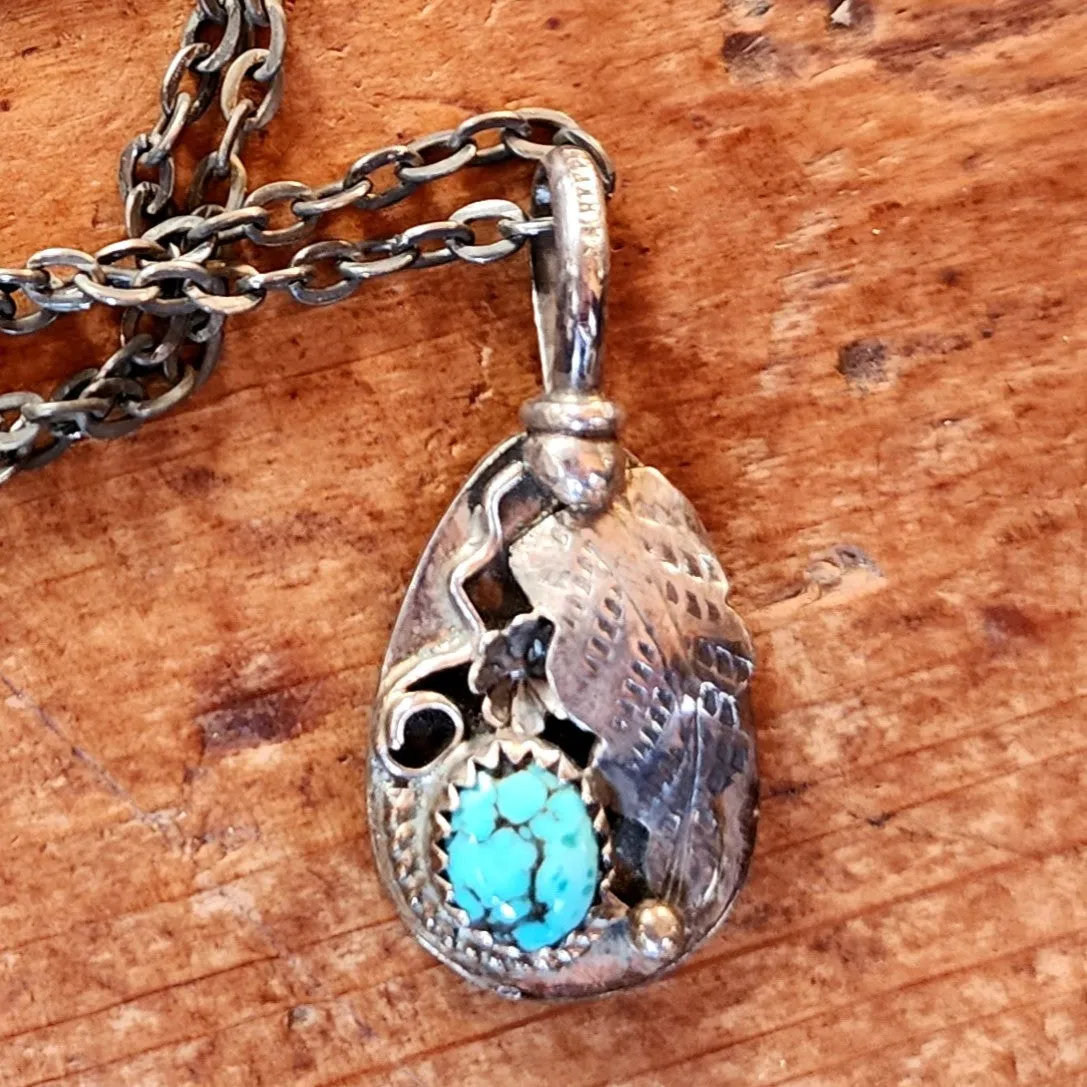 Reversible Navajo Pendant with Chain