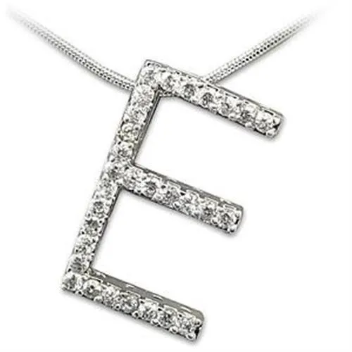Rhodium 925 Sterling Silver Pendant with AAA Grade CZ in Clear for Women Clear Stone Color Style LOAS804