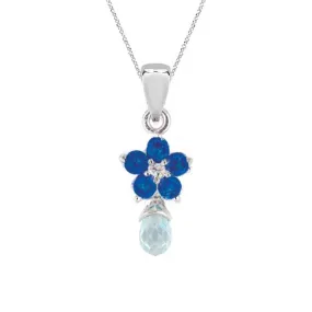 Roses Blue Sapphire Necklace