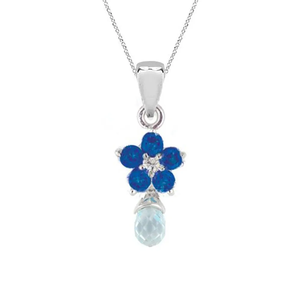 Roses Blue Sapphire Necklace