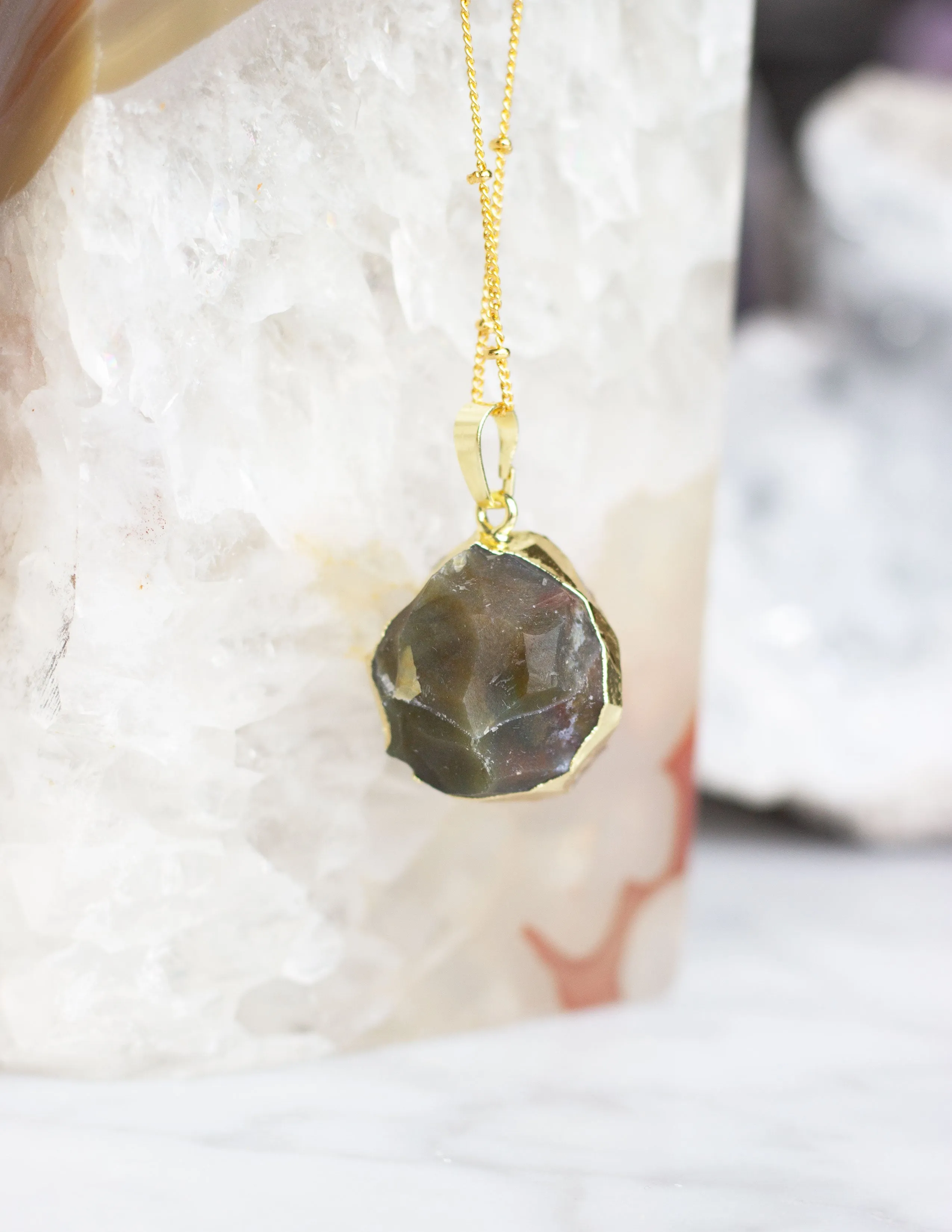 ROUND JASPER PENDANT- 0312