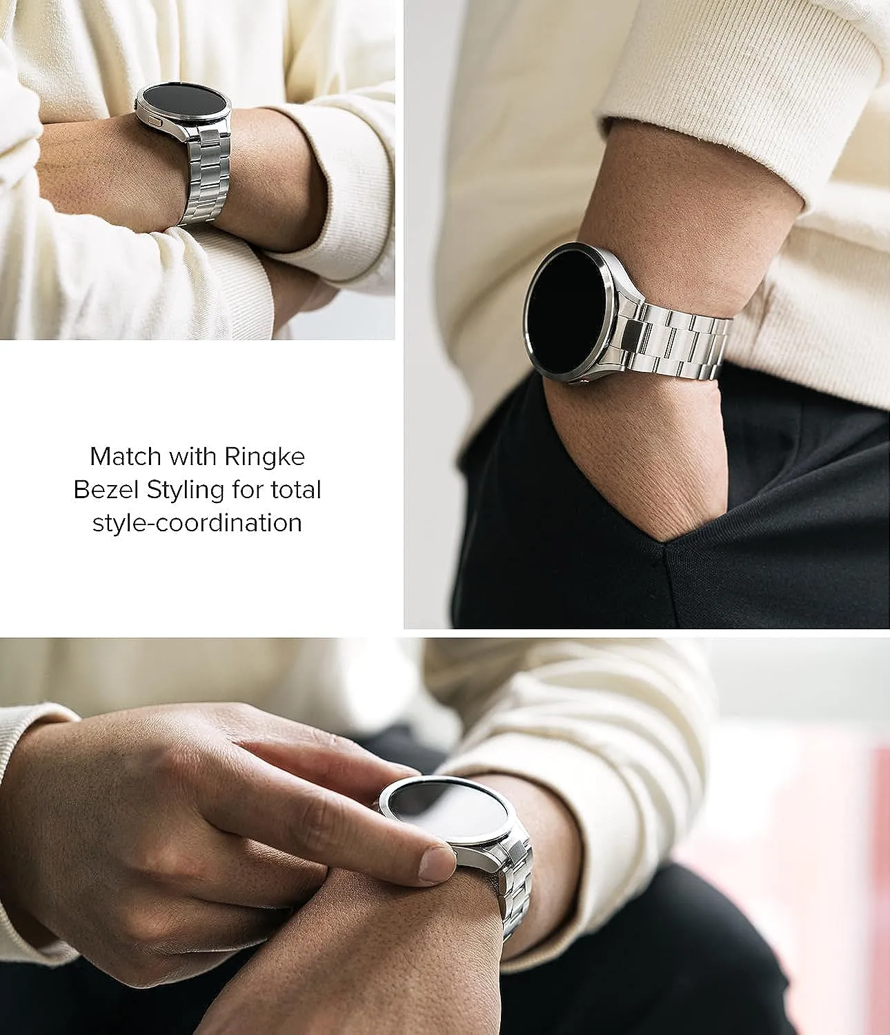 Samsung Galaxy Watch 6/5/4 44mm  Metal One Stainless Steel | Bracelet Strap - Silver