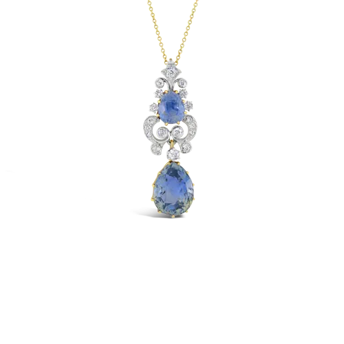 Sapphire & Diamond Victorian Necklace
