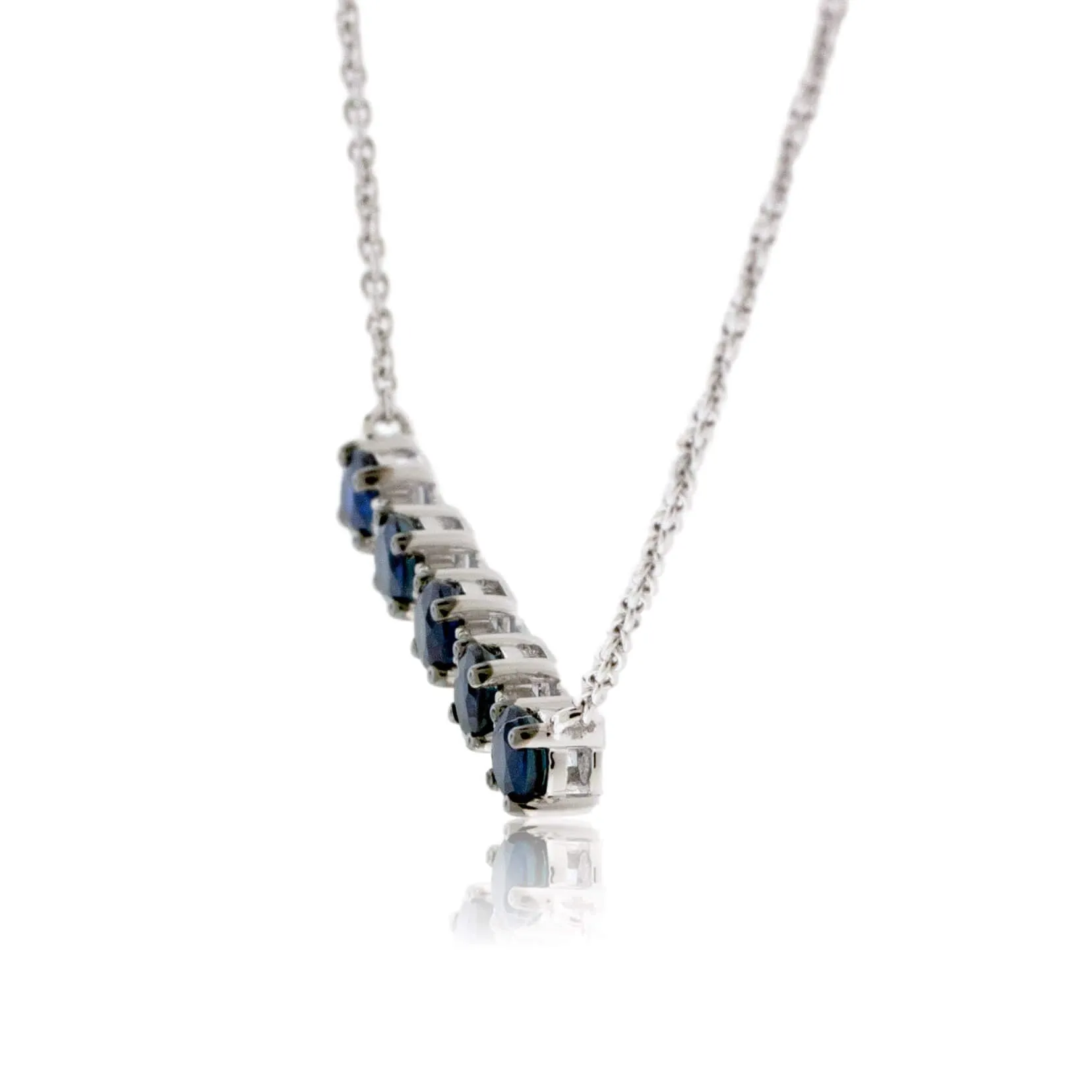 Sapphire and Diamond Bar Style Necklace