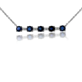 Sapphire and Diamond Bar Style Necklace