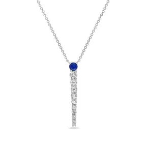 Sapphire and Diamond Vertical Bar Pendant