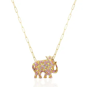 Sapphire Elephant Pendant Necklace