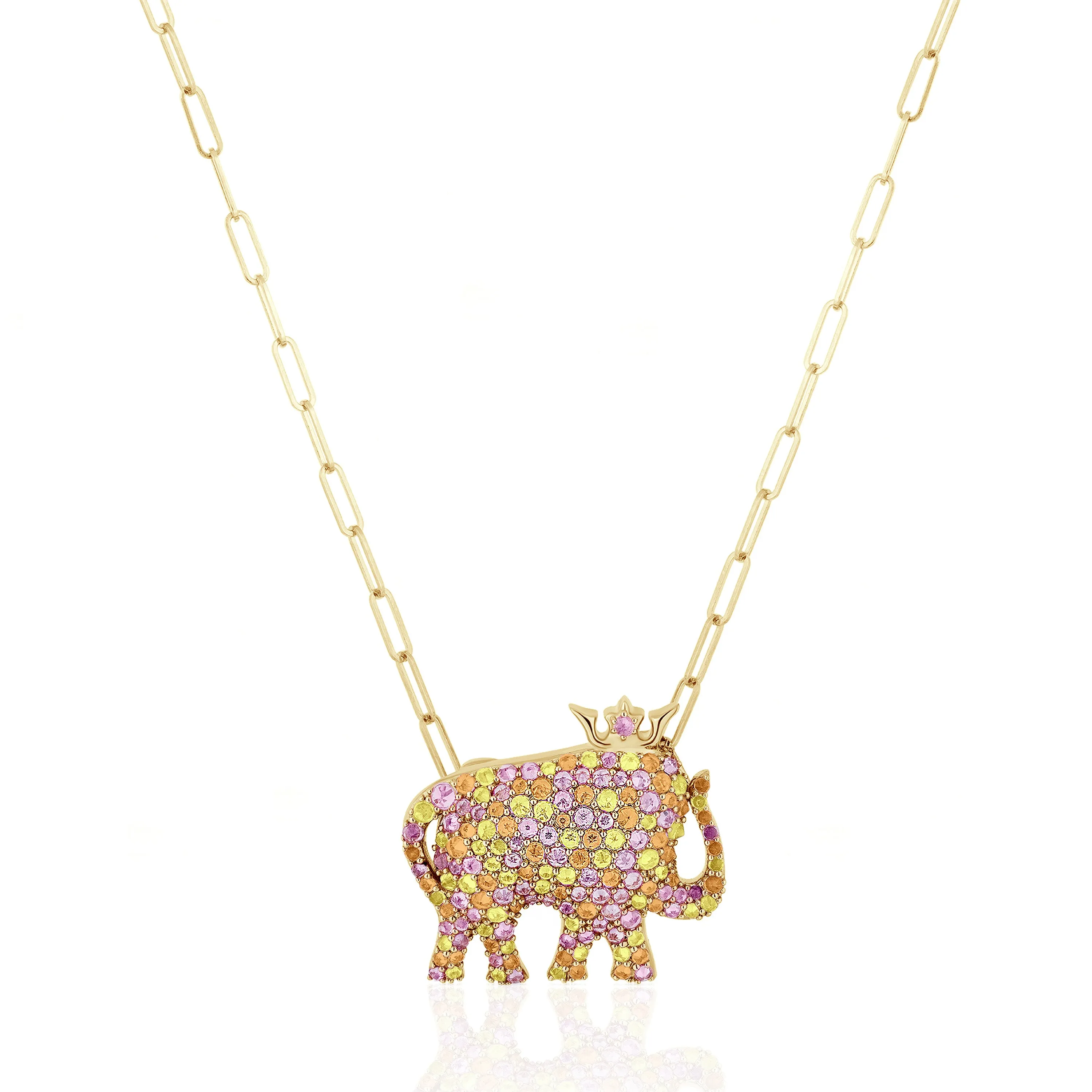 Sapphire Elephant Pendant Necklace
